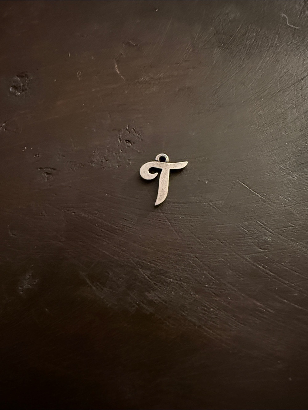 Silver 'T' Initial Charm Pendant AUTHENTIC JAMES AVERY